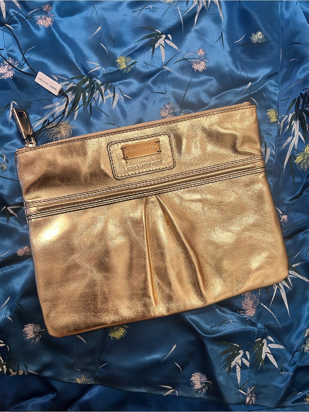Marc Jacobs Metallic Gold Leather Clutch Wristlet